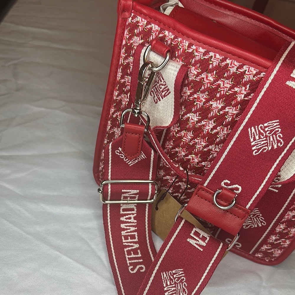Steve Madden Red And White Patterned Crossbody Bag - image 6
